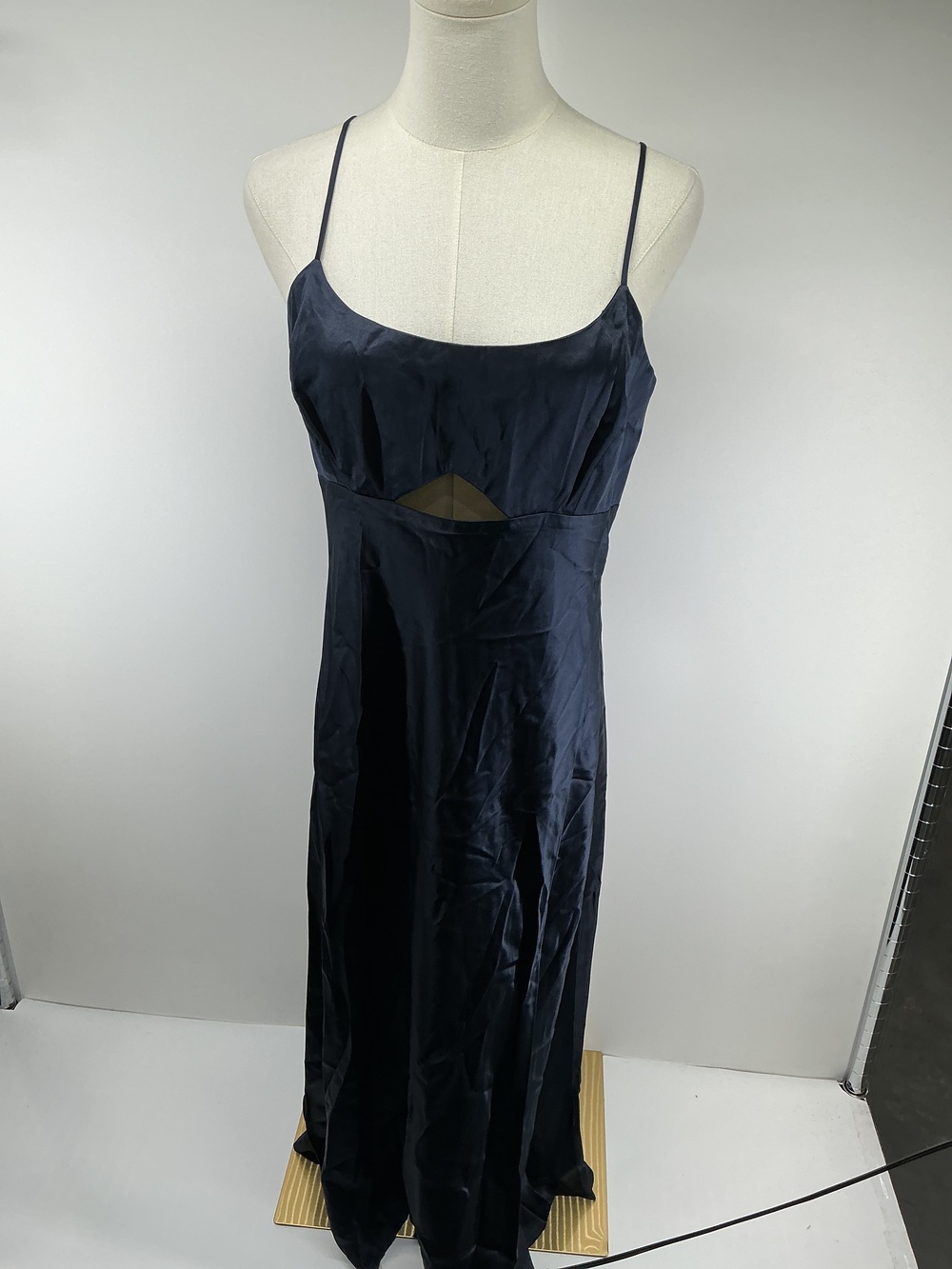 100% Washable Silk Cutout Midi Slip Dress